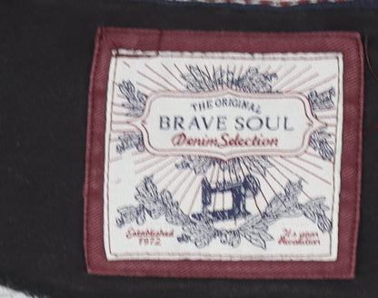 Mens UK Size M Brave Soul Black Full Zip Hoodie