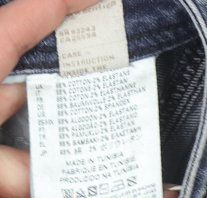 Diesel Men's Blue Distressed Straight Fit Denim Jeans Size 34