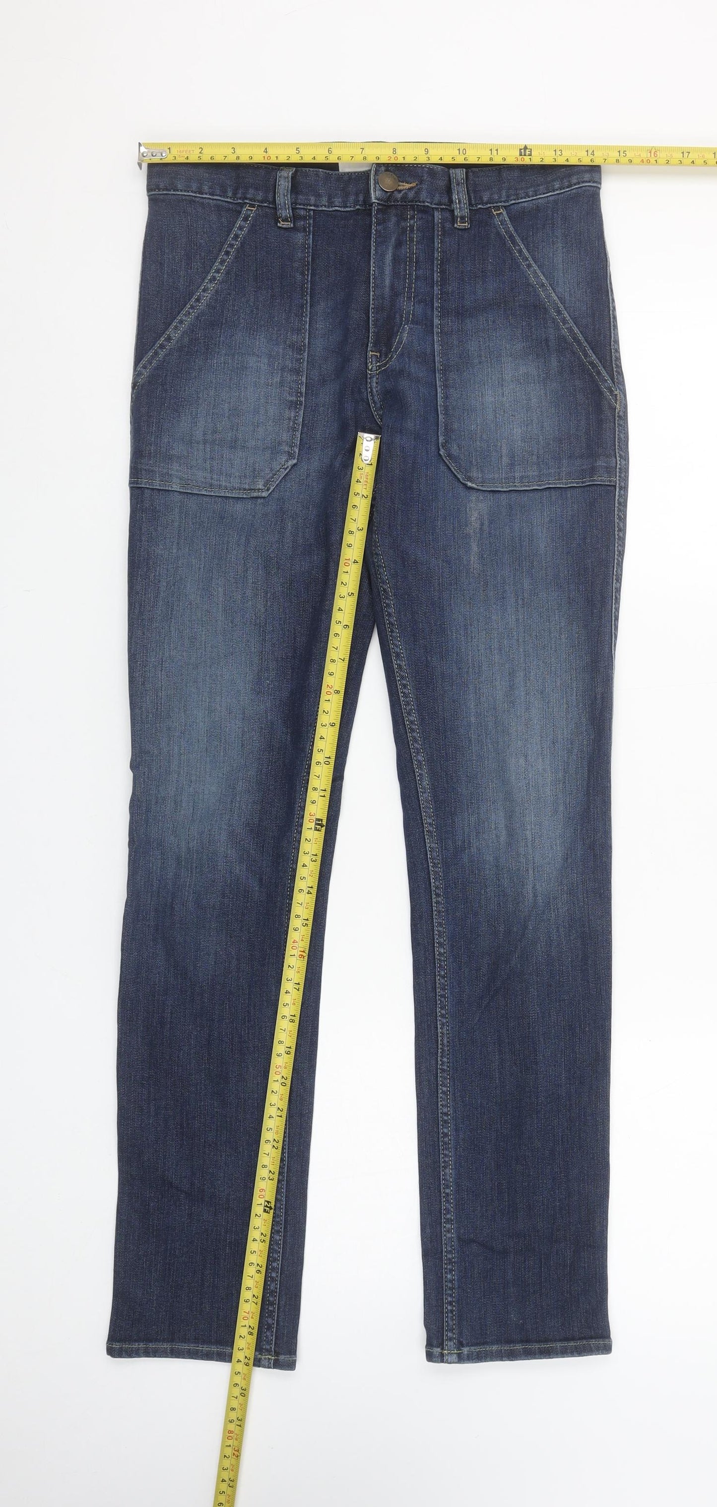 Womens UK Size XS ba&sh Regular Fit Straight Blue Jeans