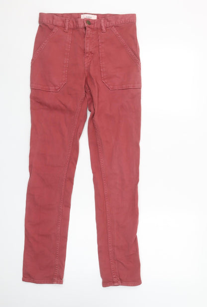 Womens UK Size XS ba&sh Regular Fit Straight Red Jeans