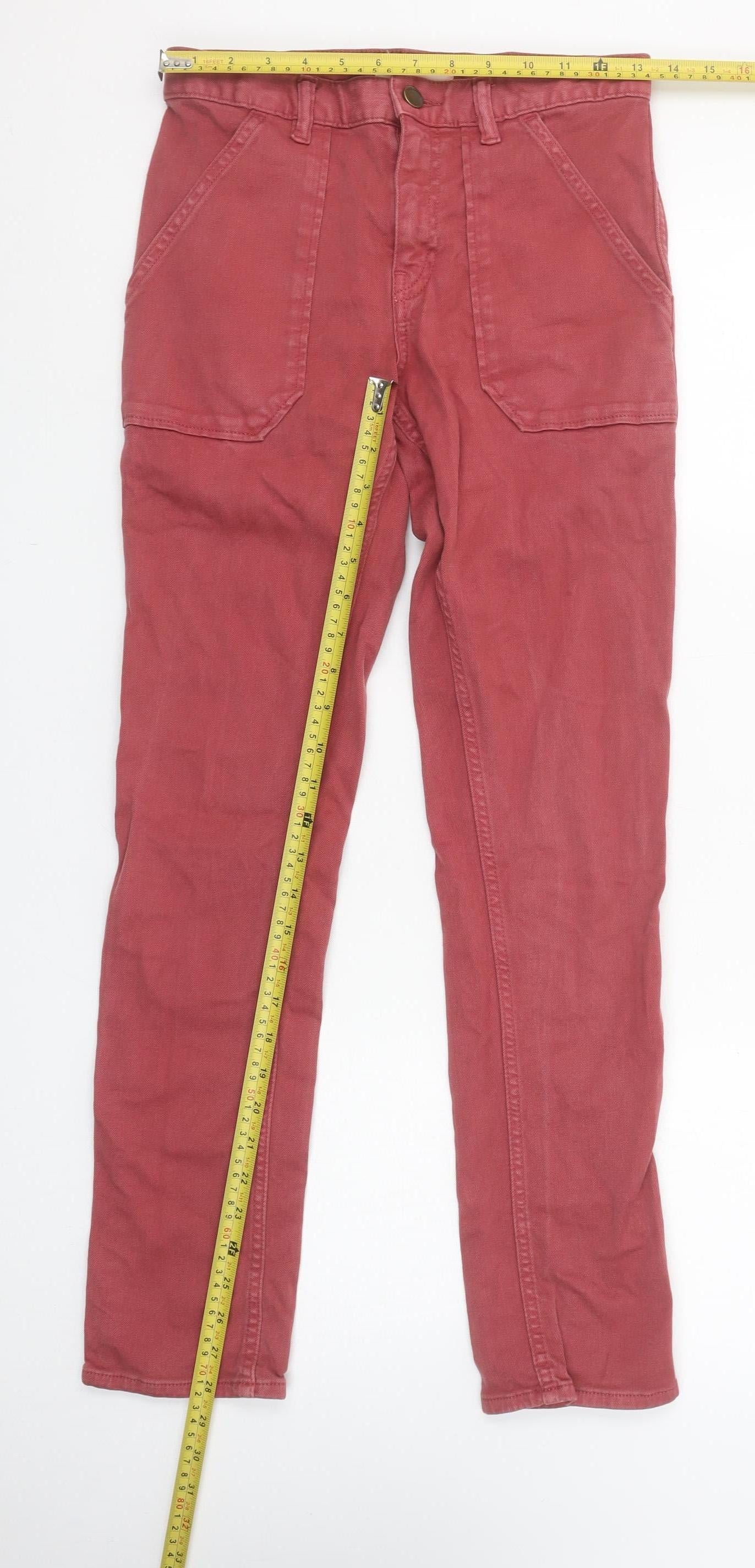 Womens UK Size XS ba&sh Regular Fit Straight Red Jeans