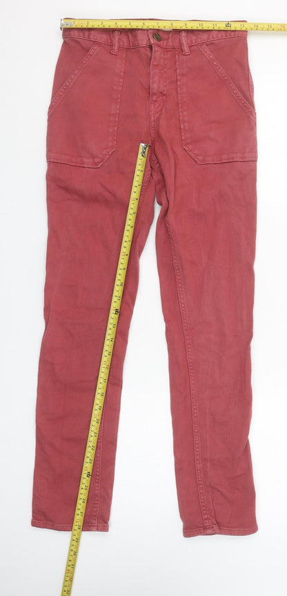 Womens UK Size XS ba&sh Regular Fit Straight Red Jeans