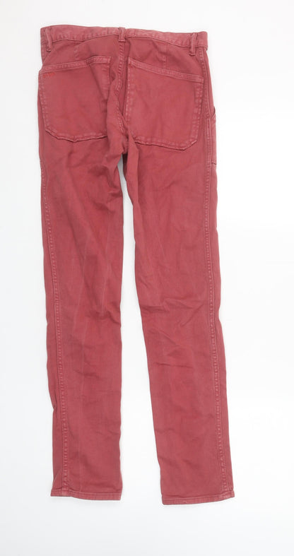Womens UK Size XS ba&sh Regular Fit Straight Red Jeans