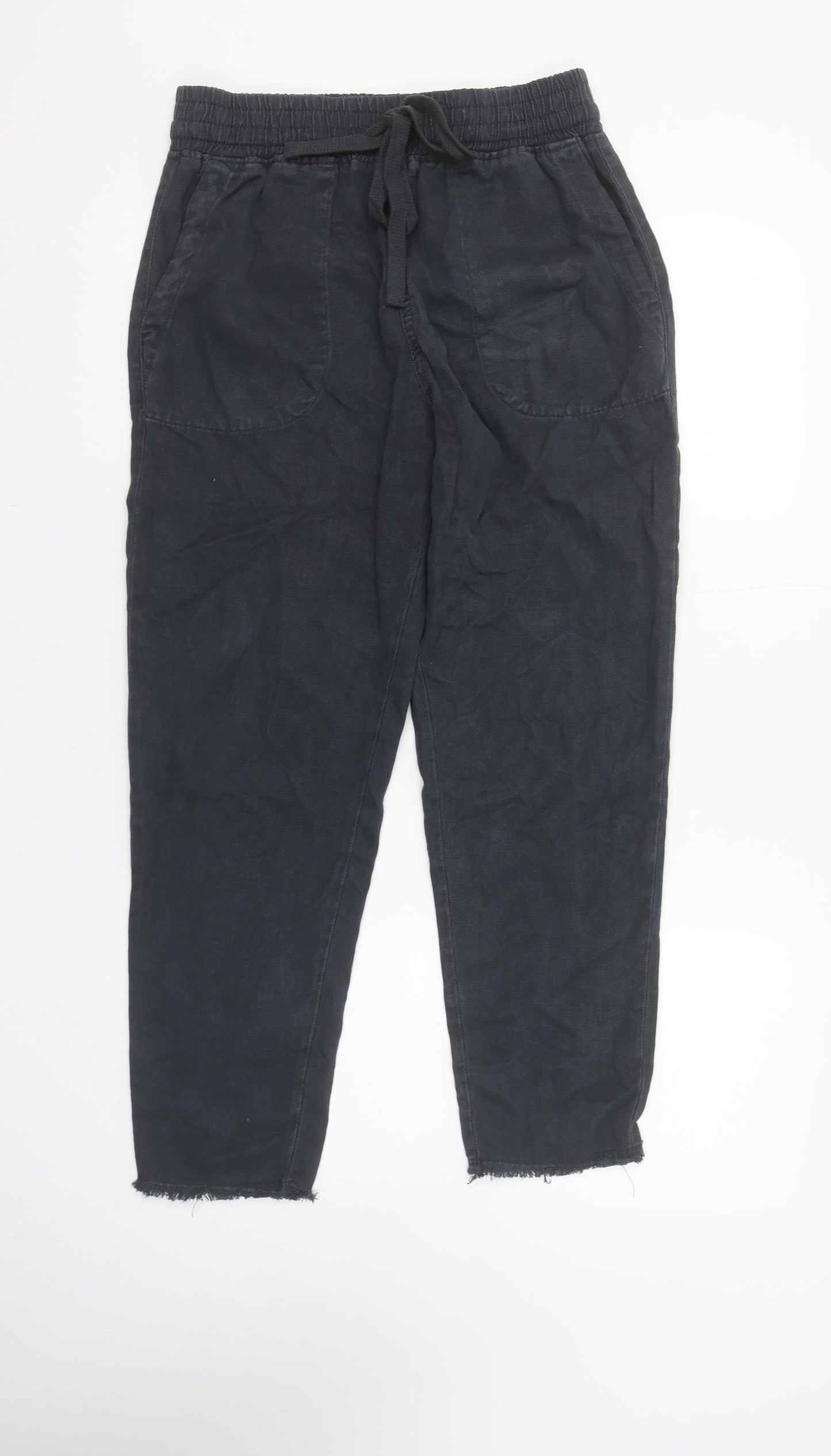 Womens UK Size XS Zara Regular Fit Jogger Black Trousers