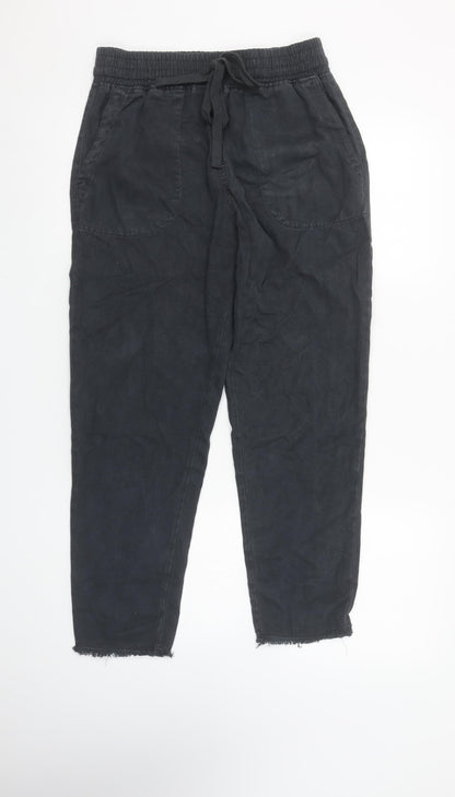 Womens UK Size XS Zara Regular Fit Jogger Black Trousers