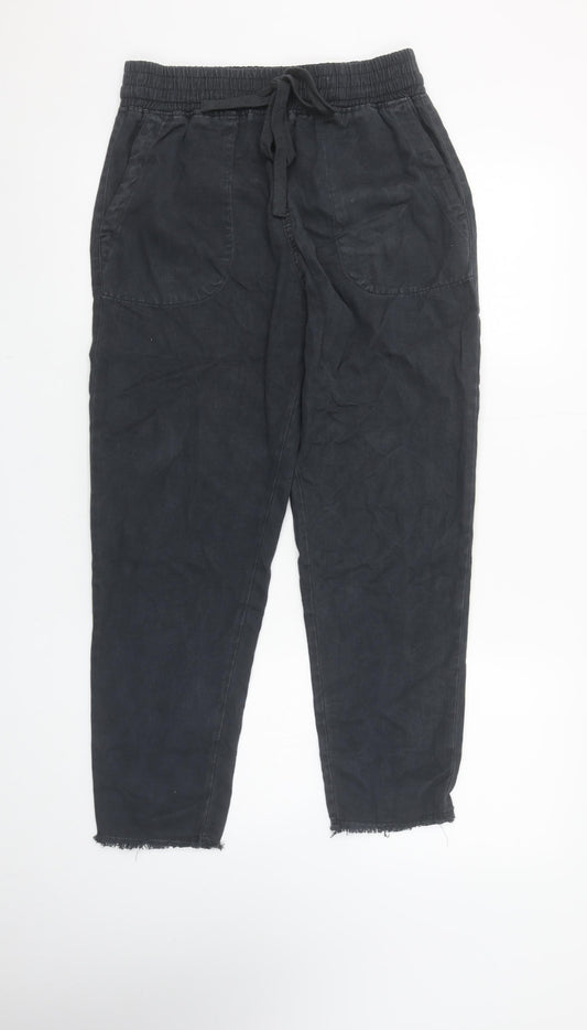 Womens UK Size XS Zara Regular Fit Jogger Black Trousers