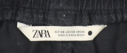 Womens UK Size XS Zara Regular Fit Jogger Black Trousers