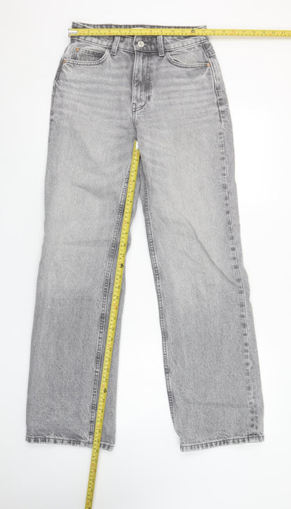 Zara Women’s Grey Straight Leg Denim Jeans Size 6 Cotton
