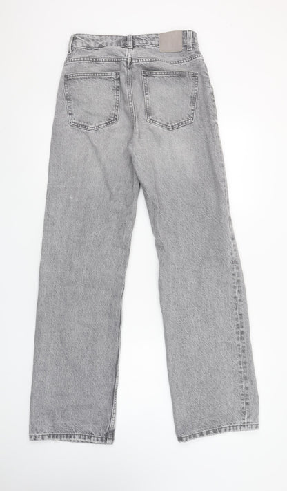 Zara Women’s Grey Straight Leg Denim Jeans Size 6 Cotton