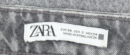Zara Women’s Grey Straight Leg Denim Jeans Size 6 Cotton