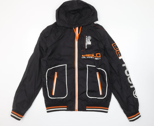 Mens UK Size XL DL Project 86 Black Windbreaker Coat