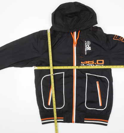 Mens UK Size XL DL Project 86 Black Windbreaker Coat