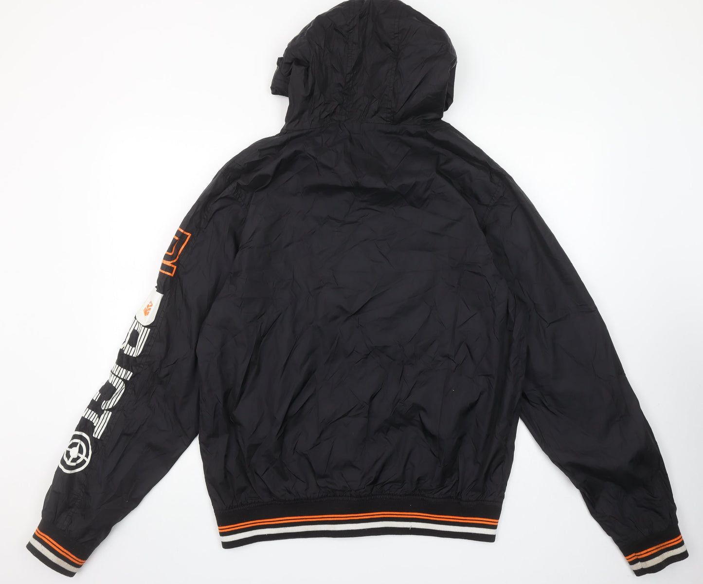 Mens UK Size XL DL Project 86 Black Windbreaker Coat