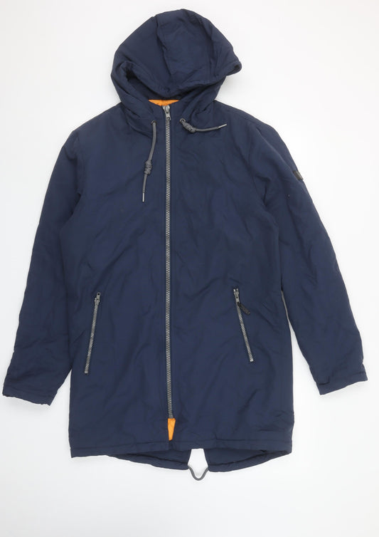 Mens UK Size S Blend Blue Parka Coat