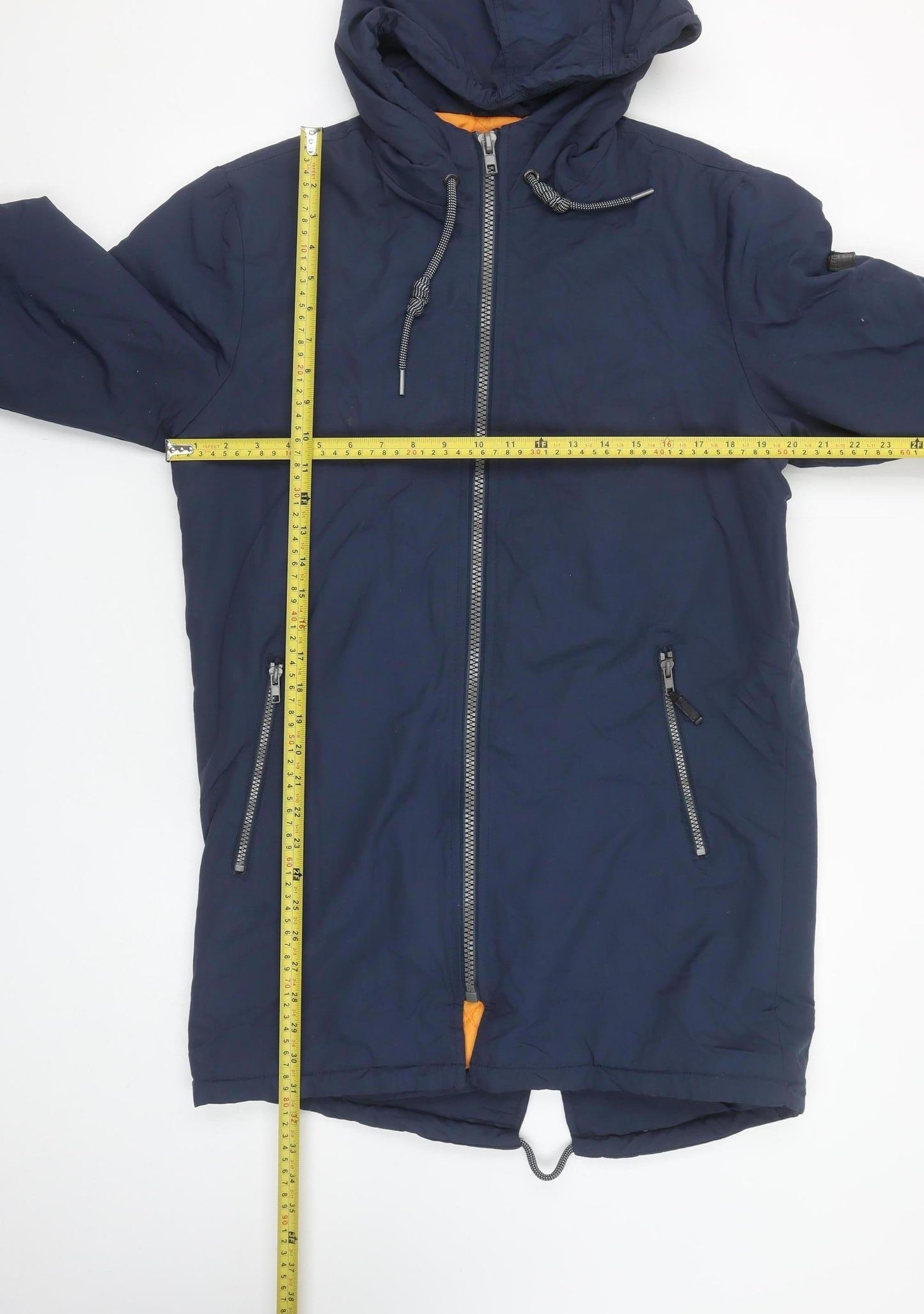 Mens UK Size S Blend Blue Parka Coat