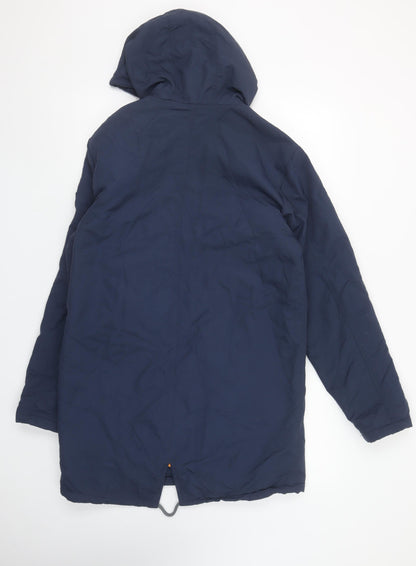 Mens UK Size S Blend Blue Parka Coat