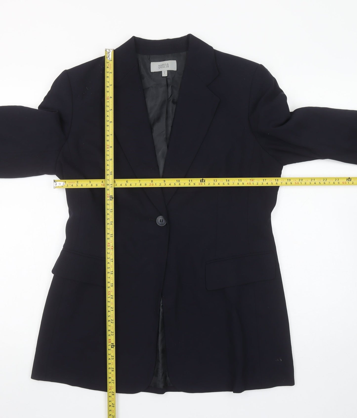 Marks and Spencer Women’s Petite Dark Navy Blazer Size 12 Regular Fit