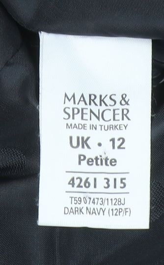 Marks and Spencer Women’s Petite Dark Navy Blazer Size 12 Regular Fit