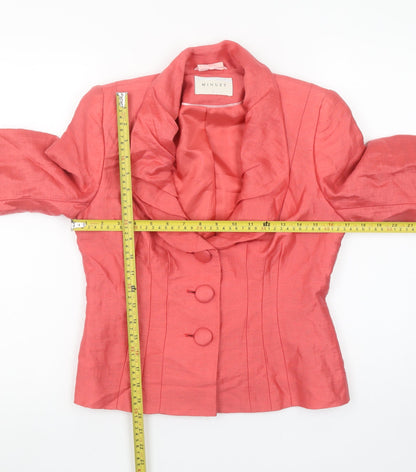 Minuet Women's Pink Linen Blend Shawl Collar Suit Jacket UK 8
