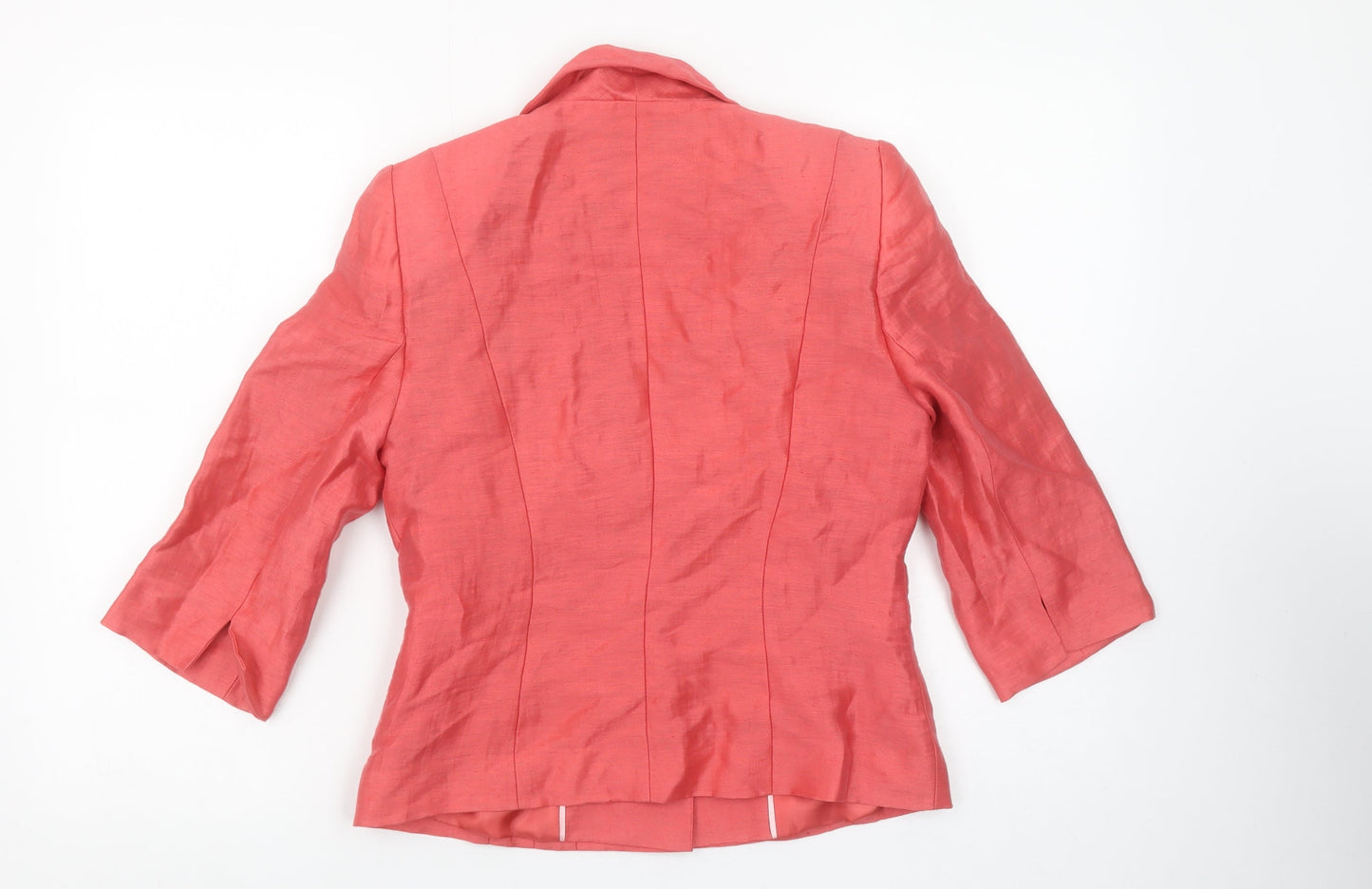 Minuet Women's Pink Linen Blend Shawl Collar Suit Jacket UK 8