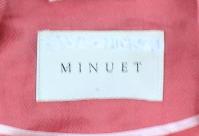 Minuet Women's Pink Linen Blend Shawl Collar Suit Jacket UK 8