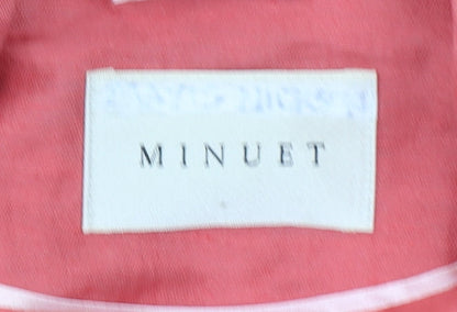 Minuet Women's Pink Linen Blend Shawl Collar Suit Jacket UK 8