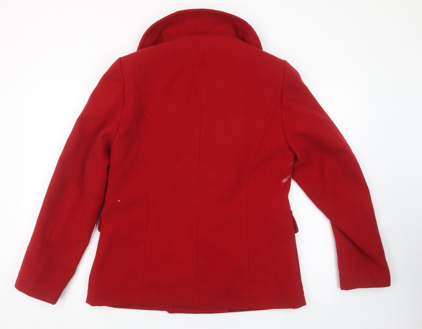 Womens UK Size 12 Marks and Spencer Red Pea Coat