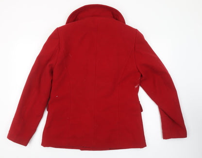 Womens UK Size 12 Marks and Spencer Red Pea Coat