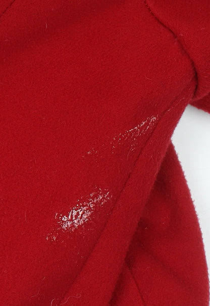 Womens UK Size 12 Marks and Spencer Red Pea Coat