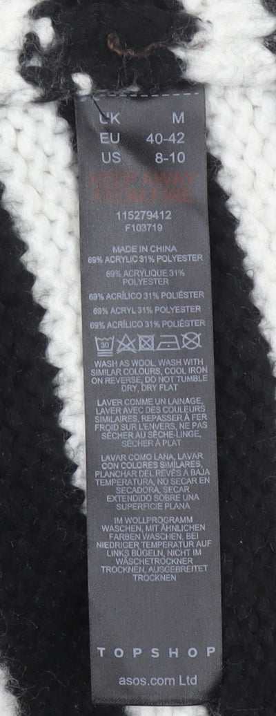 Womens UK Size M Topshop Black Pullover Jumper