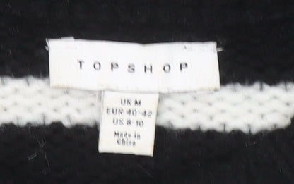 Womens UK Size M Topshop Black Pullover Jumper