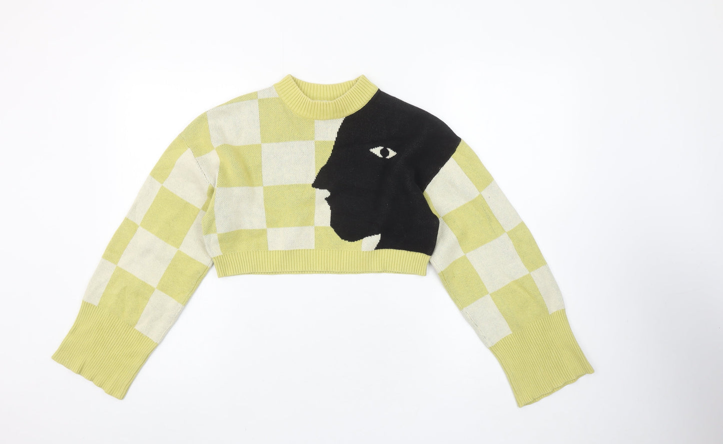 Womens UK Size 2XS Monki Yellow Pullover Jumper
