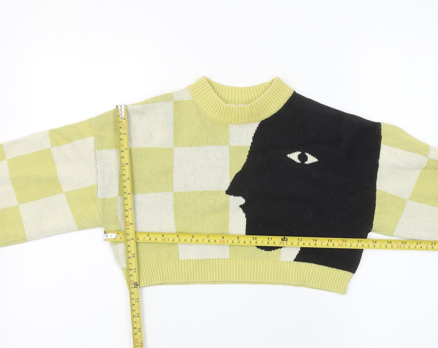 Womens UK Size 2XS Monki Yellow Pullover Jumper