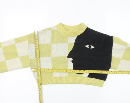 Womens UK Size 2XS Monki Yellow Pullover Jumper