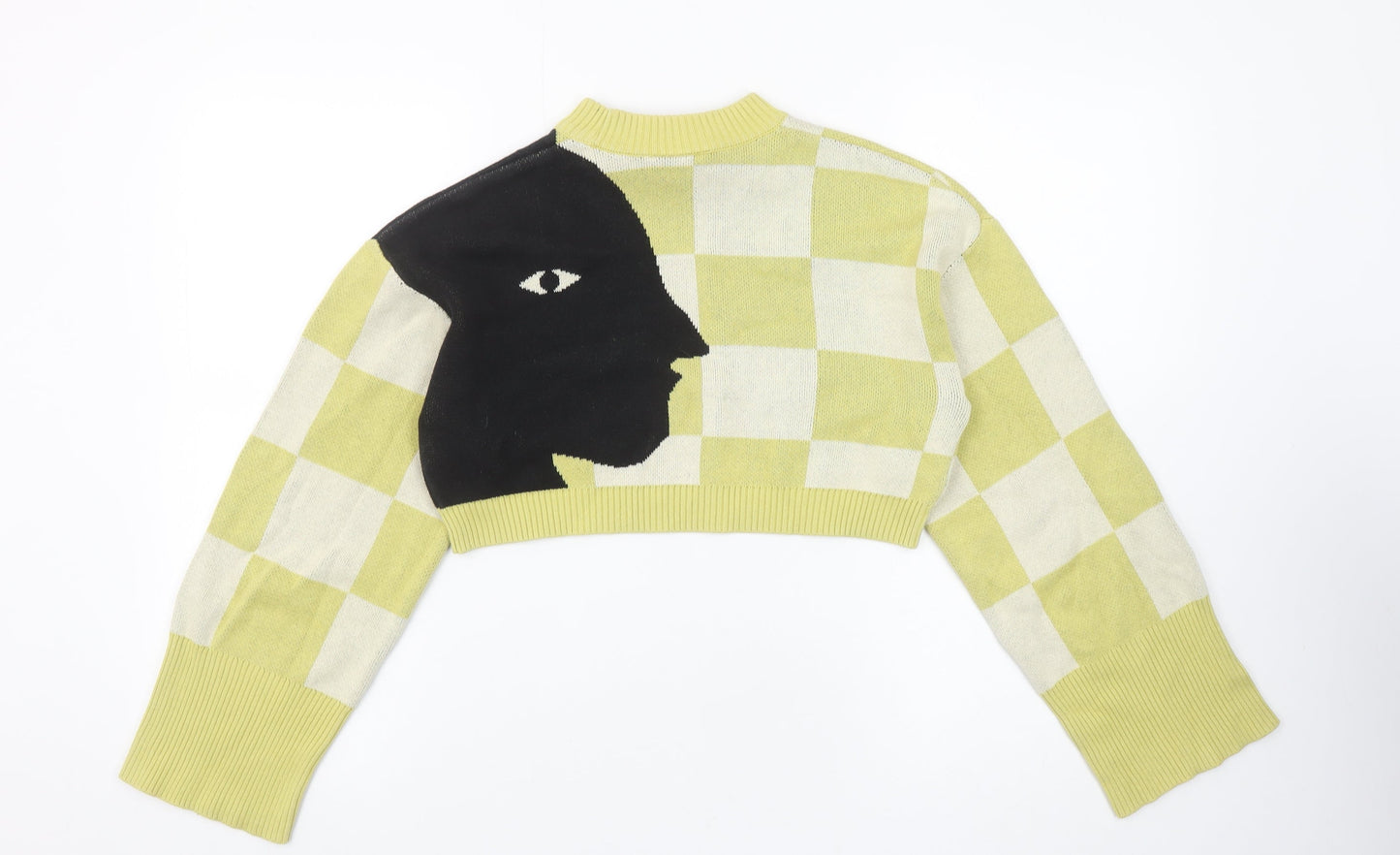 Womens UK Size 2XS Monki Yellow Pullover Jumper