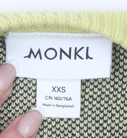 Womens UK Size 2XS Monki Yellow Pullover Jumper
