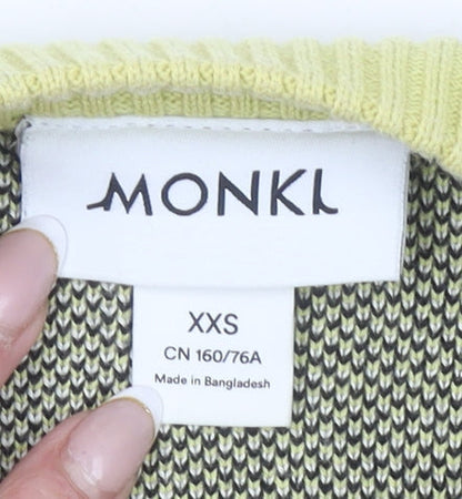 Womens UK Size 2XS Monki Yellow Pullover Jumper