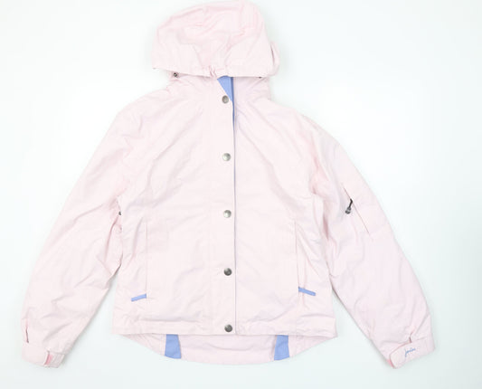 Joules Women Pink Hooded Waterproof Anorak Jacket Size 10