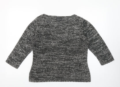 ALEX & Co. Womens Grey Chunky-Knit Scoop Neck Pullover Jumper Size 18