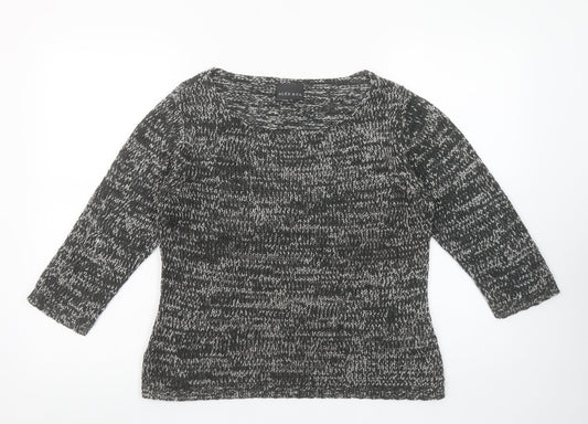 ALEX & Co. Womens Grey Chunky-Knit Scoop Neck Pullover Jumper Size 18