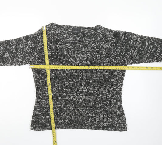 ALEX & Co. Womens Grey Chunky-Knit Scoop Neck Pullover Jumper Size 18