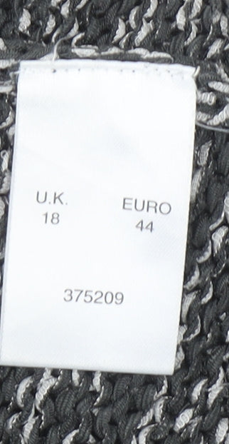 ALEX & Co. Womens Grey Chunky-Knit Scoop Neck Pullover Jumper Size 18