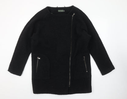 Womens UK Size 12 Mint Velvet Black Overcoat