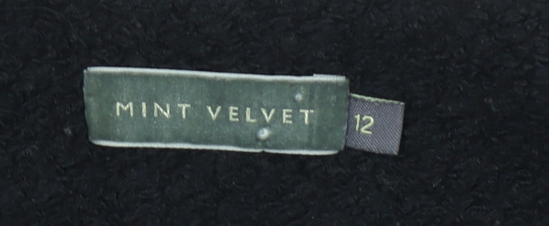 Womens UK Size 12 Mint Velvet Black Overcoat