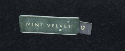 Womens UK Size 12 Mint Velvet Black Overcoat