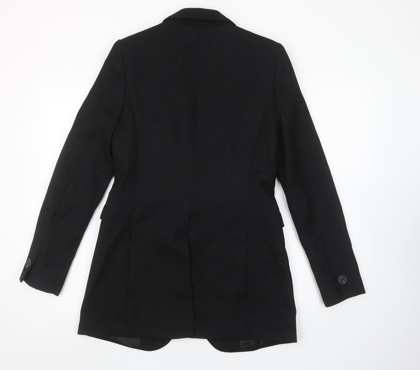 Next Women Black Wool Blend Tailored Blazer Size 10 Single Breasted