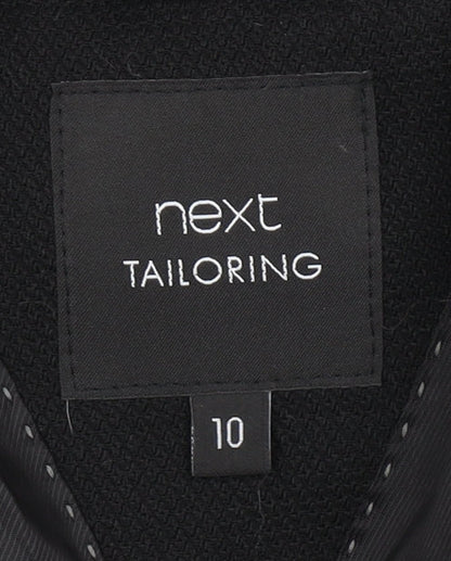 Next Women Black Wool Blend Tailored Blazer Size 10 Single Breasted