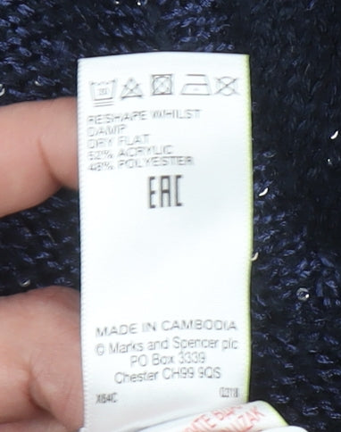 Womens UK Size 14 Marks and Spencer Blue Pullover Jumper