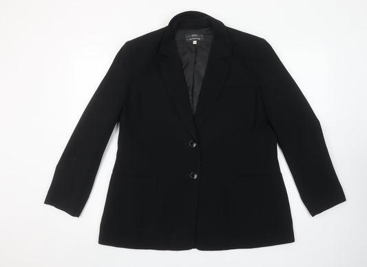 Marks and Spencer Women Black Petite Size 16 Tailored Blazer