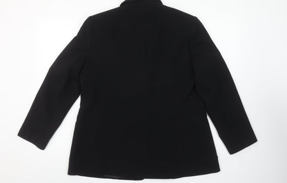 Marks and Spencer Women Black Petite Size 16 Tailored Blazer